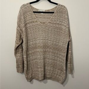 Vintage Knit Avenue Textured V-Neck Cotton Sweater | Made in USA | Plus Size 2X